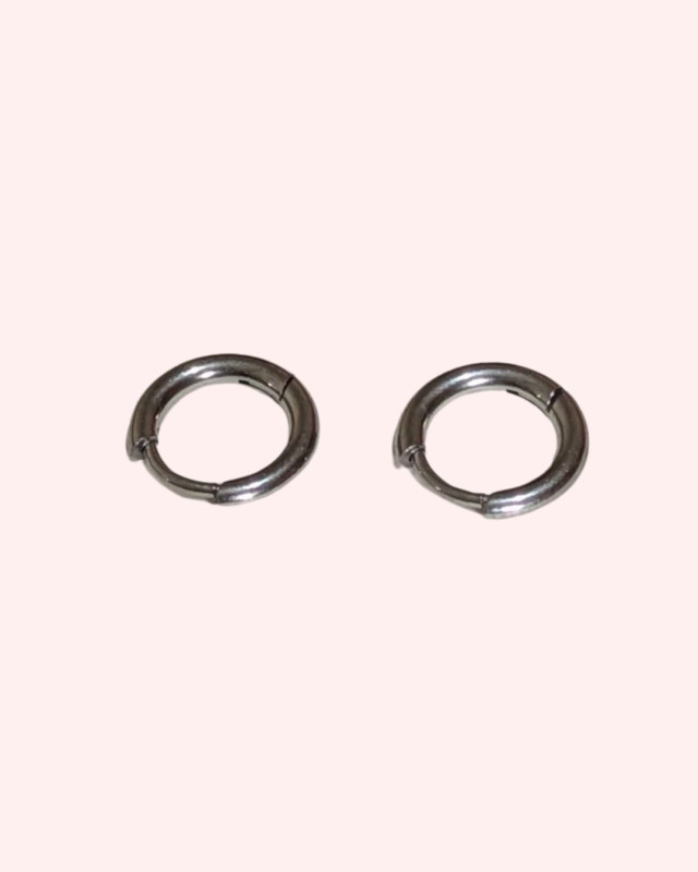 Small silver Plain Hoop